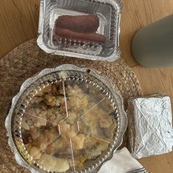 Mushroom Omelette and side turkey sausage split down