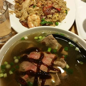 Saigon Star - Rare steak pho (small, $6.95, bit you can get a large for a buck more)and house fried rice $9, prices were great! - Vietnamese Near Me - San Diego, California