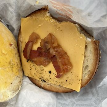 Dunkin' - That's a sad piece of bacon on my sandwich. I cannot believe this made it to the customer like this - Donuts Near Me - Pleasant Hills, Pennsylvania Dunkin' - That's a sad piece of bacon on my sandwich. I cannot believe this made it to the customer like this - Donuts Near Me - Pleasant Hills, Pennsylvania