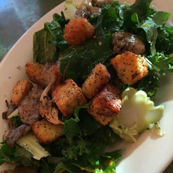 AS220 Food & Drink - raw kale salad with crispy mushrooms and tempeh - Sandwiches Near Me - Providence, Rhode Island