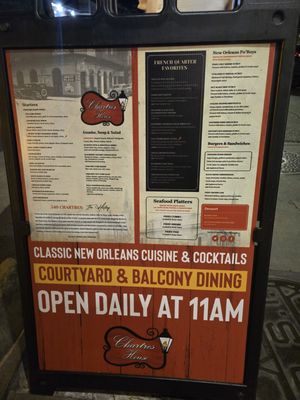 Menu photo 5 Chartres House New Orleans, LA
