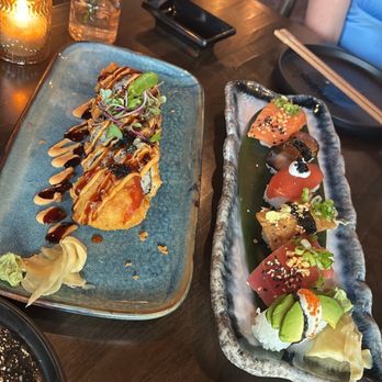 Nori - Volcano roll and Nigiri Sampler - Vegan Near Me - Austin, Texas Nori - Volcano roll and Nigiri Sampler - Vegan Near Me - Austin, Texas