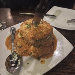Fried eggplant with mozzarella with a vodka marinara sauce.