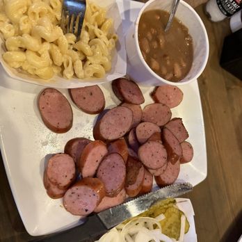 MacDaddy's Family Kitchen - Regular sausage, Mac & Cheese, Pinto beans - Southern Near Me - Port Aransas, Texas MacDaddy's Family Kitchen - Regular sausage, Mac & Cheese, Pinto beans - Southern Near Me - Port Aransas, Texas