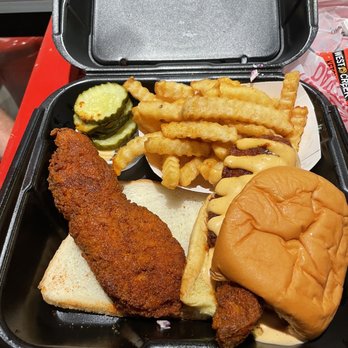 Dave's Hot Chicken - #3 Tender and slider w/ fries - Chicken Shop Near Me - Menifee, California Dave's Hot Chicken - #3 Tender and slider w/ fries - Chicken Shop Near Me - Menifee, California