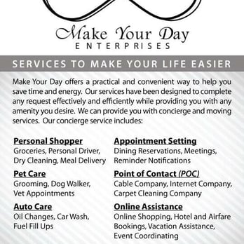 Make Your Day - Personal Assistants Near Me Make Your Day - Personal Assistants Near Me