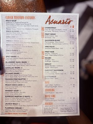 Menu photo 1 Acuario Stamford, CT Menu photo 1 Acuario Stamford, CT