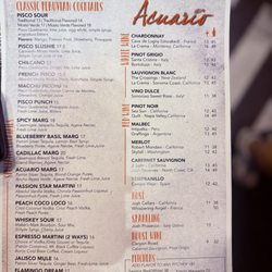 Drink menu 2026