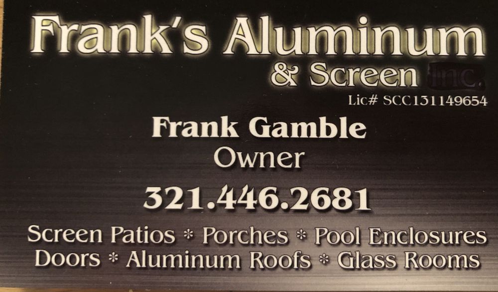 Slide of Frank's Aluminum & Screen