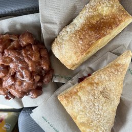 Apple fritter, almond banket, cherry turnover Apple fritter, almond banket, cherry turnover