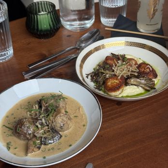 Saint Martha - our favorite apps- meatballs and scallops - Salad Near Me - Warren, Rhode Island