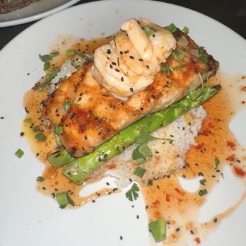 Midgley's Public House - Sweet chili Salmon and Prawns - Steakhouses Near Me - Stockton, California