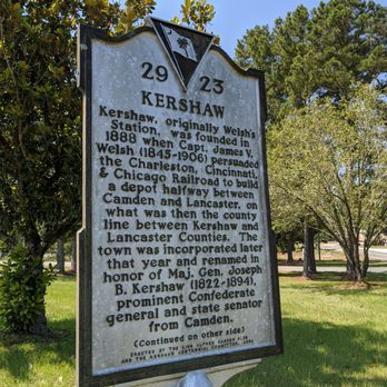 Kershaw Historical Marker - Kershaw Historical Marker - Landmarks & Historical Buildings Near Me - Kershaw, South Carolina Kershaw Historical Marker - Kershaw Historical Marker - Landmarks & Historical Buildings Near Me - Kershaw, South Carolina