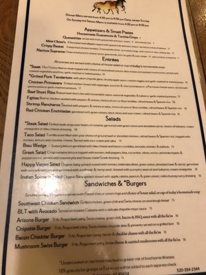 Menu photo 3 Wild Horse Patagonia, AZ Menu photo 3 Wild Horse Patagonia, AZ