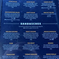 Canyons Edge Pub - Salad & soup and sandwich menu