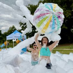 Foam party fun with beach balls