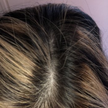Bushire Salon & Spa - Talia Torres, uneven chunky highlight, WHY?!?! ewww - Hair Salons Near Me - Orange, California