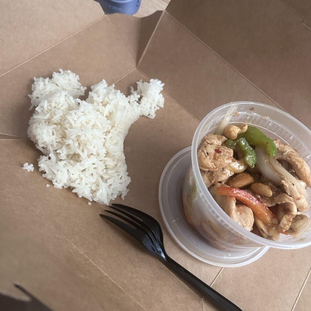 Thai Y’all - Cashew chicken and rice (slightly eaten) - Thai Near Me - Fredericksburg, Texas Thai Y’all - Cashew chicken and rice (slightly eaten) - Thai Near Me - Fredericksburg, Texas