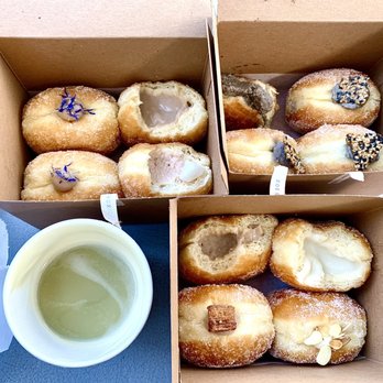 The Flour Box - Couldn't wait. First bite is the best! They are bursting with filling. Sweet Almond Tofu was the favorite with the others a close 2nd.   5* - Bakeries Near Me - Seattle, Washington