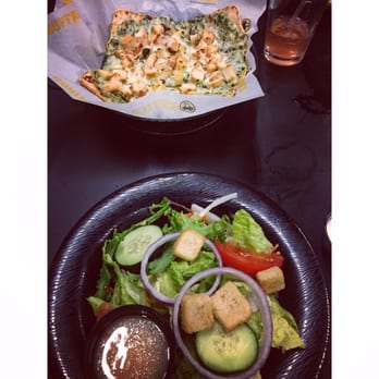 Buffalo Wild Wings - Side salad + artichoke spinach chicken flatbread. - Chicken Wings Near Me - Chico, California