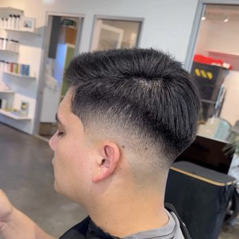 The Byrd's Nest - Mid skin fade with darker corners - Barbers Near Me - Newport Beach, California
