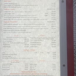 Menu since I couldn't find one online