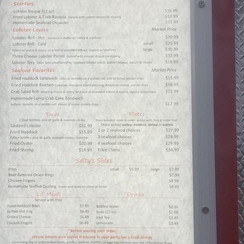 Salty’s Lobster Shack - Menu since I couldn't find one online - Food Trucks Near Me - Middleton, Massachusetts