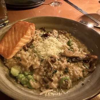 Cindy's Rooftop - Mushroom risotto add salmon - New American Near Me - Chicago, Illinois