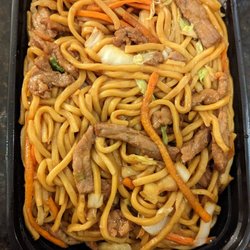 Top's China - Beef lo mein. Lots of meat, excellent noodles.