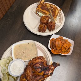 Chicken melt and chicken and 3 sides Chicken melt and chicken and 3 sides