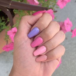 Acrylics with gel coffin shape