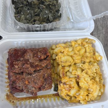 The Soul Spot - Meatloaf Dinner w/ Mac & cheese & greens - Soul Food Near Me - Brooklyn, New York The Soul Spot - Meatloaf Dinner w/ Mac & cheese & greens - Soul Food Near Me - Brooklyn, New York