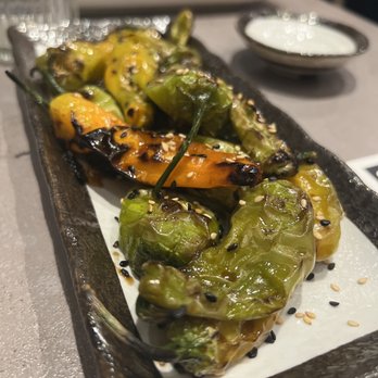 Rayza's Restaurant - Blistered Shishito Peppers - had a wonderful flavor, but this batch was really spicy! - Sushi Bars Near Me - Daphne, Alabama