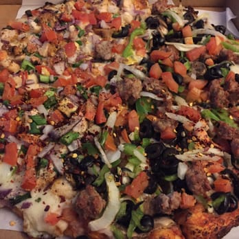 High Five Pizza - Super veggie with sausage / garlic chicken - Pizza Near Me - San Jose, California High Five Pizza - Super veggie with sausage / garlic chicken - Pizza Near Me - San Jose, California
