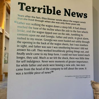 Emigrant Trail Museum & Bookstore - 10.06.24 Terrible News - Museums Near Me - Truckee, California