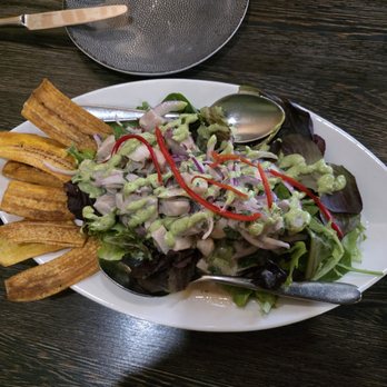 Sabores Tapas Bar - Ceviche de Pescado y Pulpo con tostones chips. - Tapas Bars Near Me - Arlington, Virginia