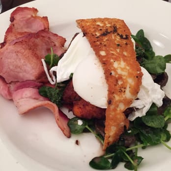 Fitzrovia - Sweet potato fritters with poached eggs, mushroom and a side of bacon (extra) - Venues & Event Spaces Near Me - St Kilda, VIC Fitzrovia - Sweet potato fritters with poached eggs, mushroom and a side of bacon (extra) - Venues & Event Spaces Near Me - St Kilda, VIC