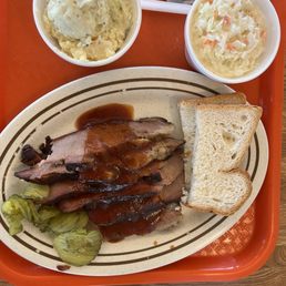Brisket plate with potato salad & cole slaw Brisket plate with potato salad & cole slaw