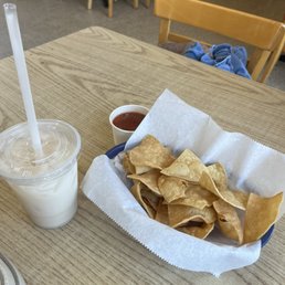 Horchata and chips & salsa Horchata and chips & salsa