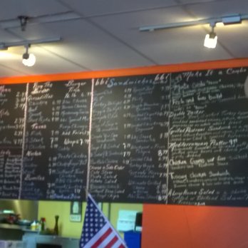 Bbi Cafe & Sandwich Bar - large blackboard arranged by menu type and specials are listed on the right - Sandwiches Near Me - Indianapolis, Indiana