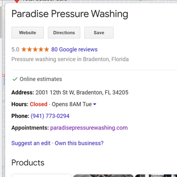 Paradise Pressure Washing - pressure washing reviews. - Pressure Washers Near Me - Bradenton, Florida Paradise Pressure Washing - pressure washing reviews. - Pressure Washers Near Me - Bradenton, Florida
