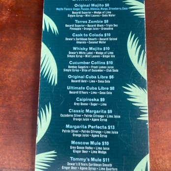 Torres' Place - Drink menu - bartender is excellent!! Ask for a Ginger Mojito... - Bars Near Me - Carolina, Puerto Rico
