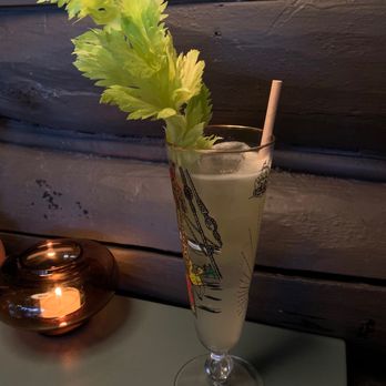 Casa Susanna - Cel-Raicilla: mix of blanco tequila, guanabana, lime and celery juice, topped with raicilla mist and served in vintage glass - Mexican Near Me - Leeds, New York Casa Susanna - Cel-Raicilla: mix of blanco tequila, guanabana, lime and celery juice, topped with raicilla mist and served in vintage glass - Mexican Near Me - Leeds, New York