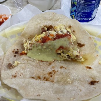 Laredo Taqueria - Bacon and egg taco - Mexican Near Me - Houston, Texas