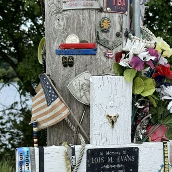 Freedom Rock - A light pole at the Freedom Rock. A lot of people leave mementos here. - Art Galleries Near Me