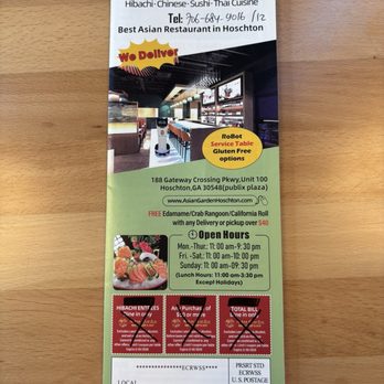 Asian Garden - Menu - Sushi Bars Near Me - Hoschton, Georgia