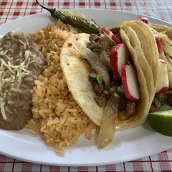 Tacos Tijuana - Lunch special of Tacos Al Pastor with Rice & Beans - Just $8.99!