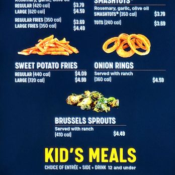 Smashburger - Sides and kid's meals menu - Burgers Near Me - Alexandria, Virginia Smashburger - Sides and kid's meals menu - Burgers Near Me - Alexandria, Virginia