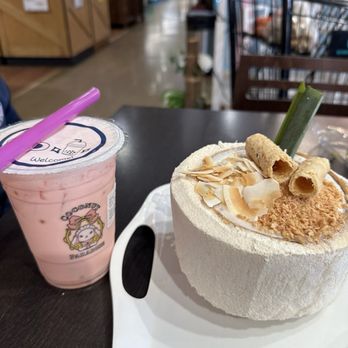 Coconut Paradise - D18. Hibiscus Berry Tea/Soda W. Fresh Strawberry. Coconut Trio - seasonal coconut series - Desserts Near Me - Carrollton, Texas Coconut Paradise - D18. Hibiscus Berry Tea/Soda W. Fresh Strawberry. Coconut Trio - seasonal coconut series - Desserts Near Me - Carrollton, Texas