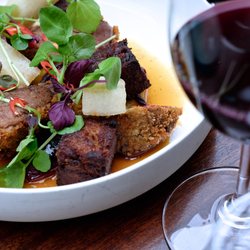 Restaurant LêLê - Terrine of shank & crispy cheeks of free-range pork with sauce made from honey & plums